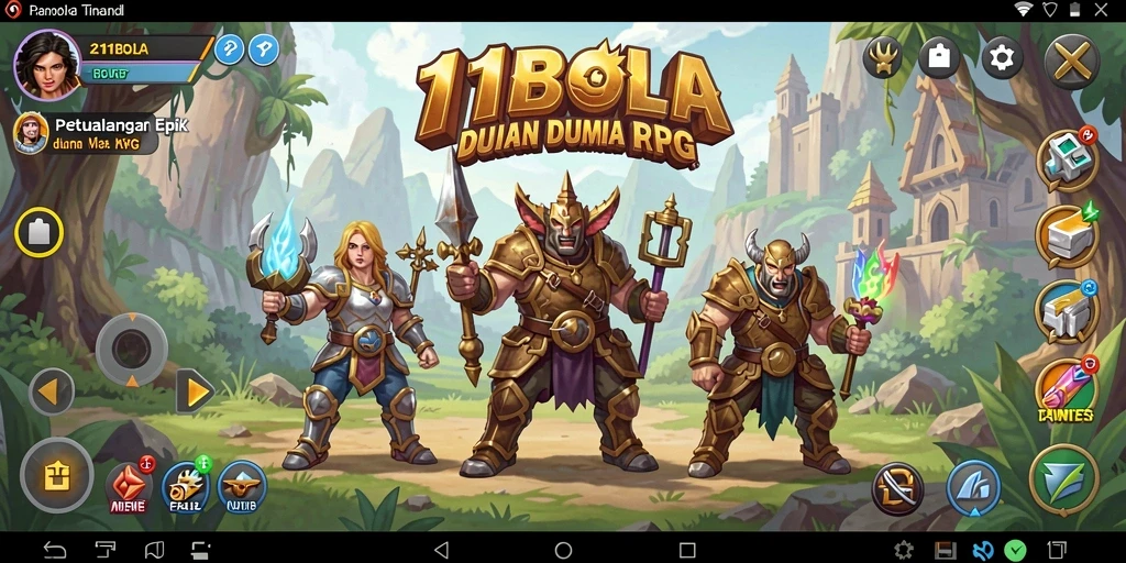 Screenshot gameplay RPG yang menampilkan karakter beraksi di dunia fantasi.