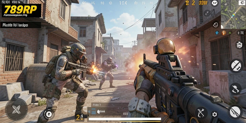 Gameplay intens 789RP dengan aksi tembak-menembak yang seru.