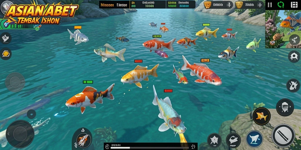 Tampilan gameplay yang seru di ASIANABET saat menembak ikan.