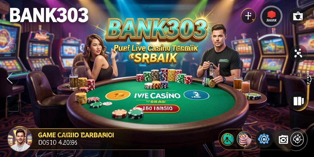 Tampilan utama BANK303 menampilkan dealer cantik dan permainan kasino langsung yang mendebarkan.