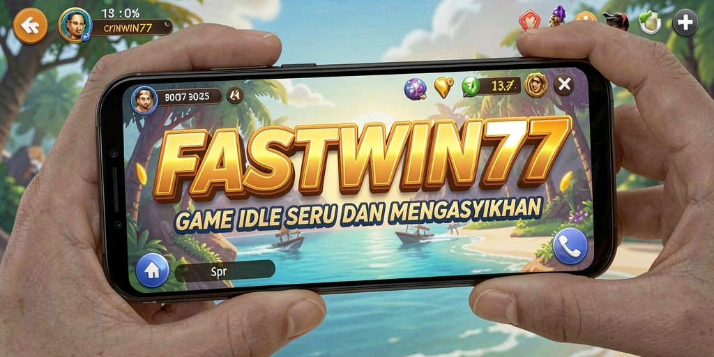 Tangkapan layar gameplay FASTWIN77 dengan karakter yang sedang beraksi dalam mode Idle.