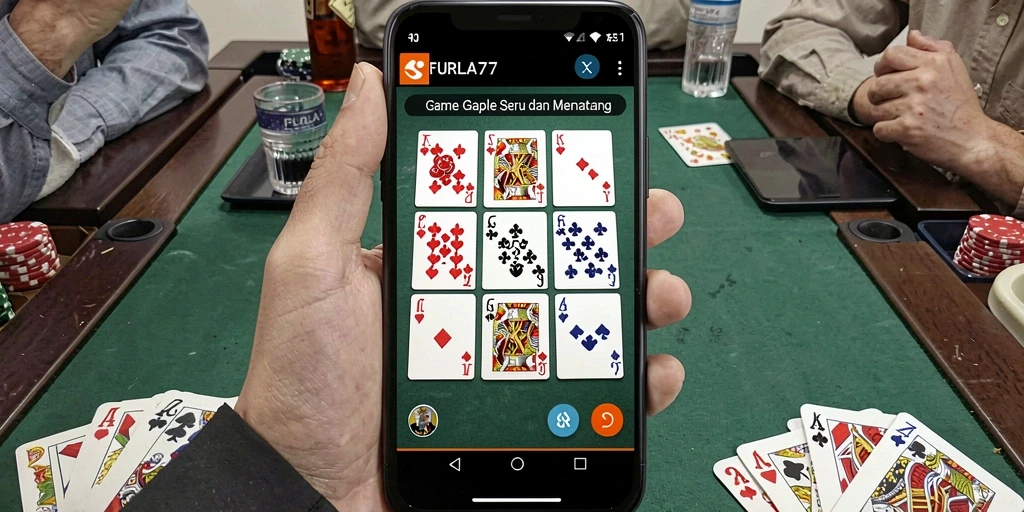 Tampilan menarik gameplay Gaple FURLA77 yang seru.