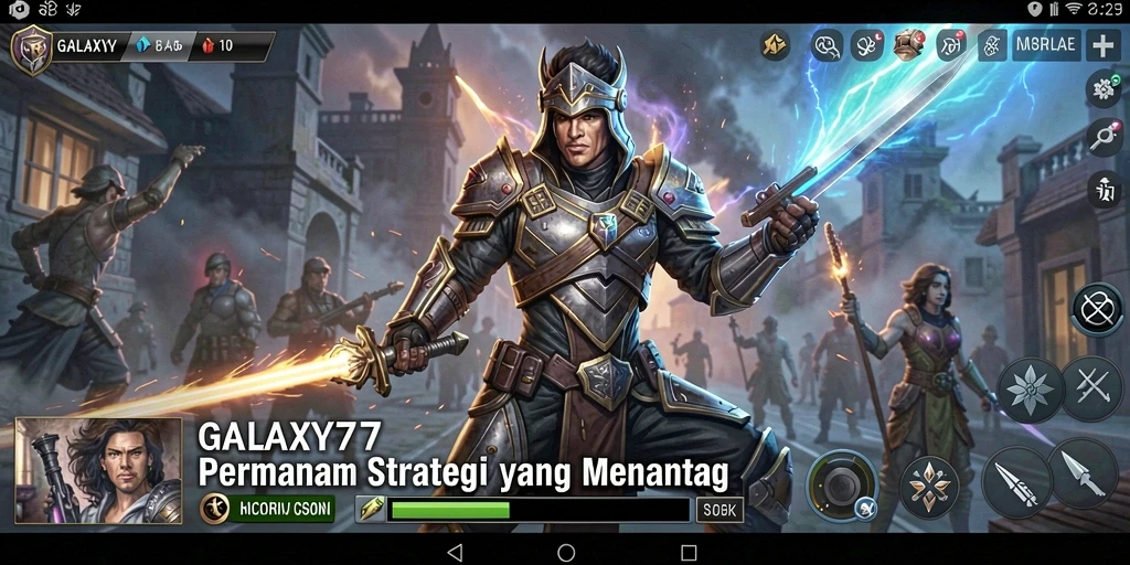 Tampilan epik strategi luar angkasa dalam gameplay GALAXY77.
