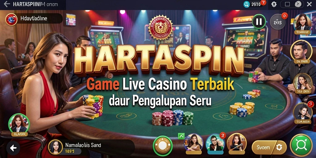 Tampilan menarik gameplay HARTASPIN dengan dealer profesional di Live Casino.