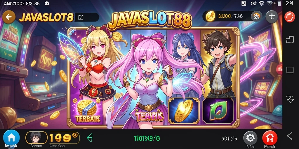 Tampilan gameplay menarik dengan karakter anime yang dinamis.
