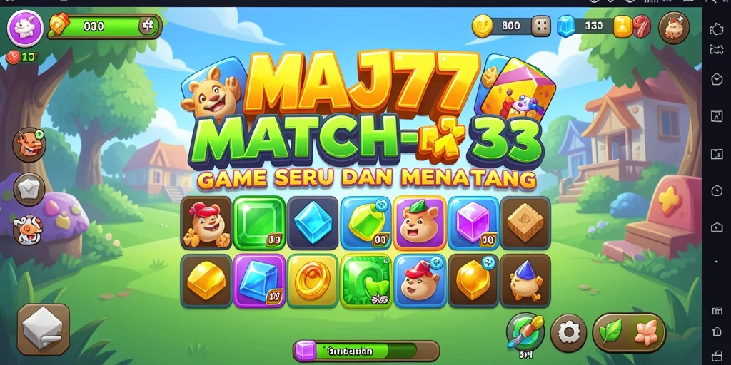 Gameplay seru di MAJ777 dengan tantangan Match-3 yang menarik.