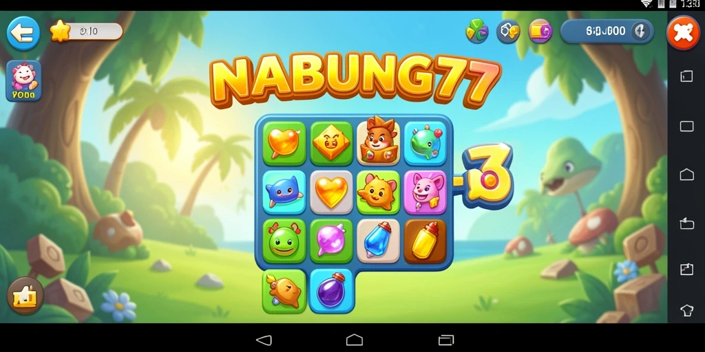 Gameplay NABUNG77 yang seru dan penuh warna.