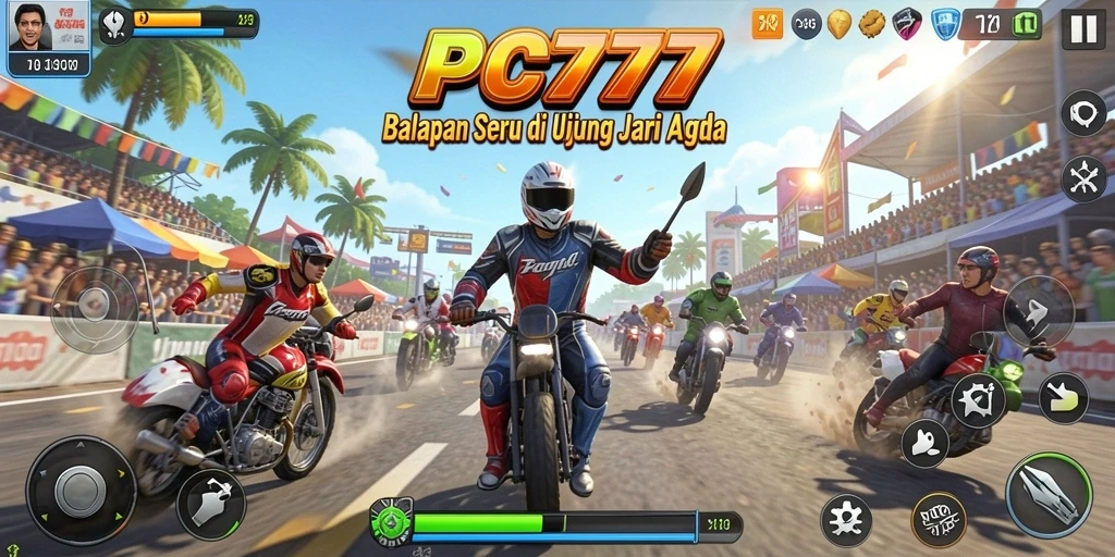 Tampilan gameplay seru balapan di PC777 dengan mobil kencang.