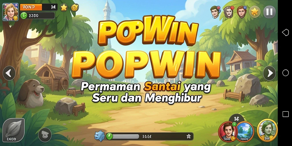 Tangkapan layar utama POPWIN menampilkan gameplay yang menarik dan menyenangkan.