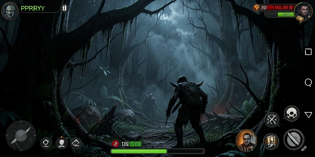 Screenshot PPRRYY menampilkan suasana menyeramkan saat menjelajahi dunia Horror.