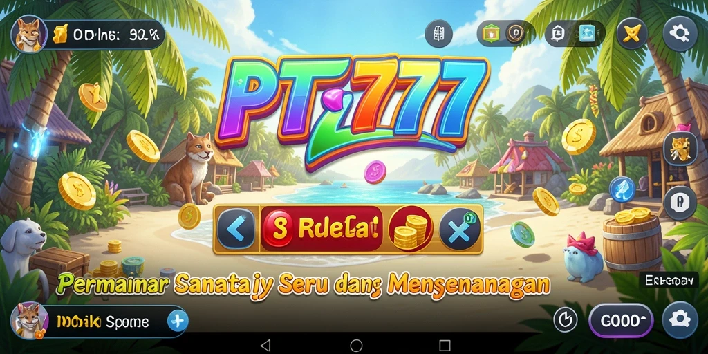 Screenshot PT777 menampilkan gameplay yang menarik dan penuh warna.