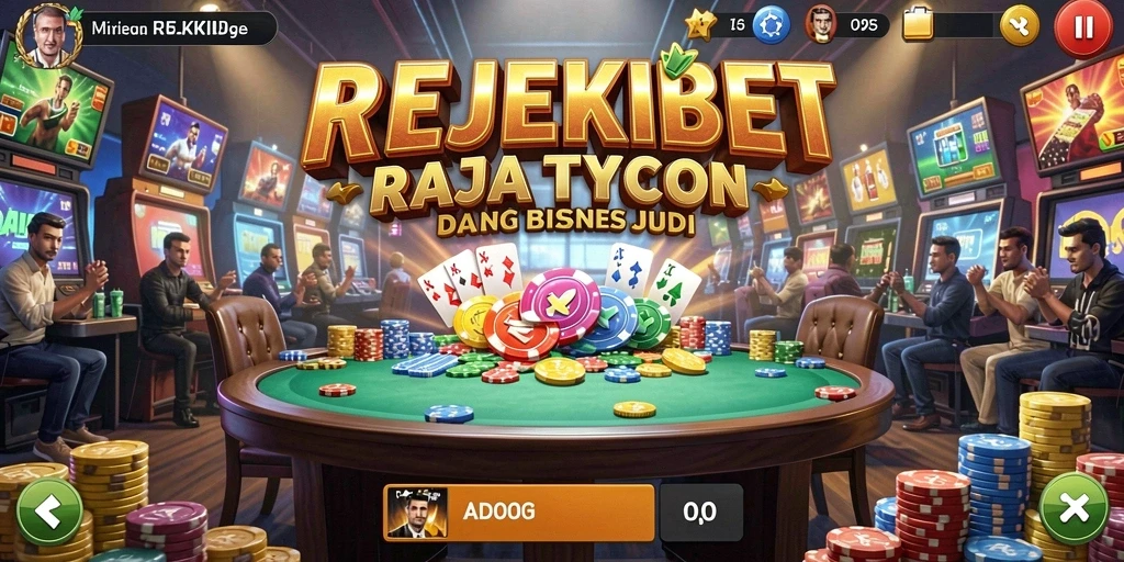 Tampilan gameplay REJEKIBET yang menampilkan fasilitas kasino yang mengesankan.