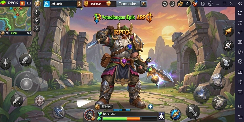 Tampilan gameplay RPOK yang menakjubkan dalam perjalanan ARPG.
