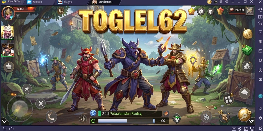 Screenshot TOGEL62 menampilkan aksi seru dalam pertempuran RPG.