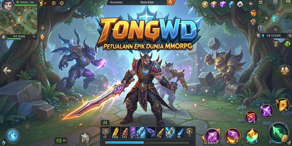 Tangkapan layar TONGWD menampilkan aksi seru dalam dunia MMORPG yang kaya.