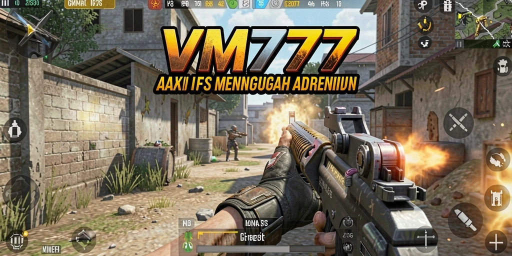 Screenshot menunjukkan gameplay intens dan aksi menembak yang mendebarkan.