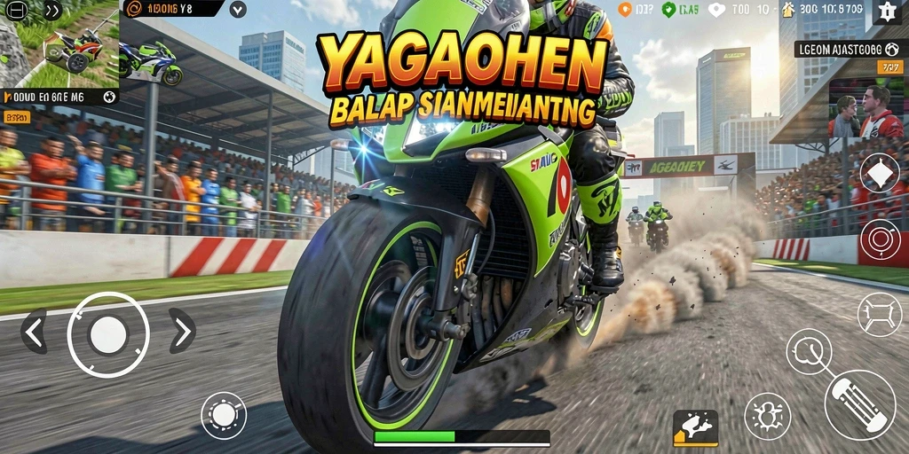 Tampilan gameplay seru di YAGAOHEN dengan lintasan balapan yang menantang.